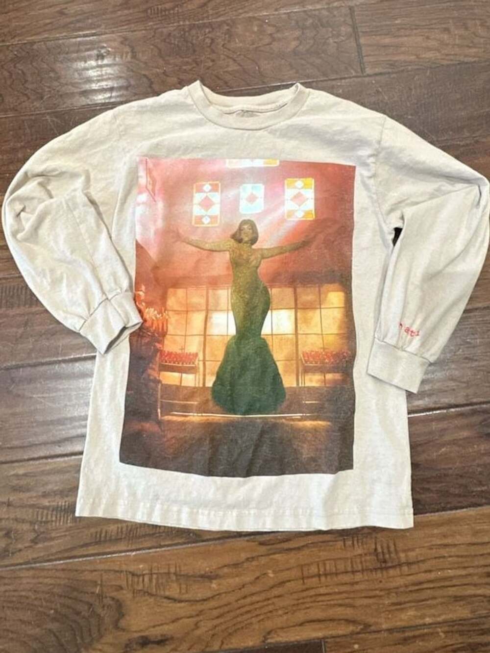 Beyonce Church Girl Long Sleeve Size S Tan Renaissance Act I Merch